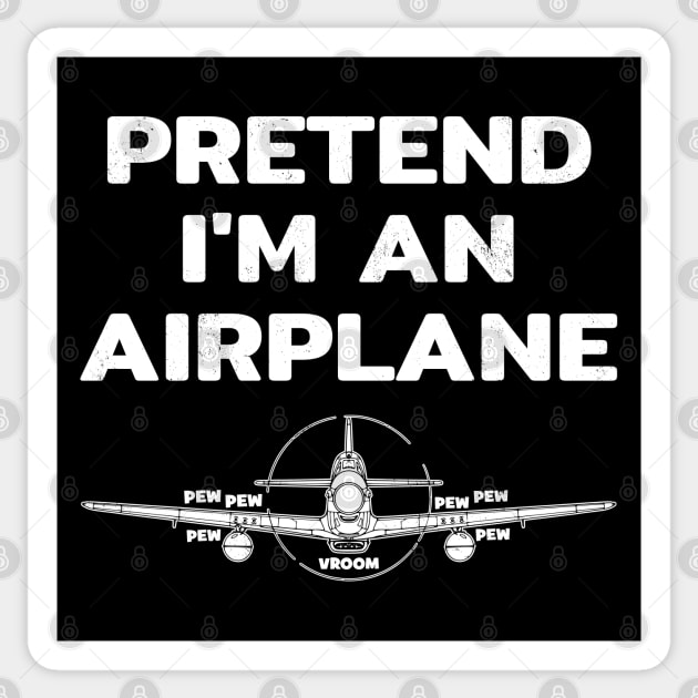 Pretend I am an airplane Sticker by NicGrayTees